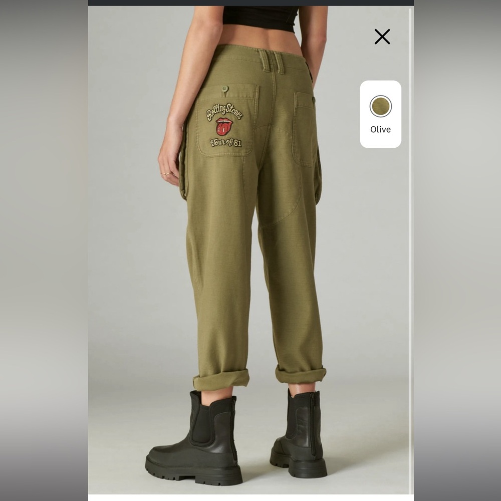 Lucky Brand Rolling Stones Utility Pants in Olive - Picture 2 of 8